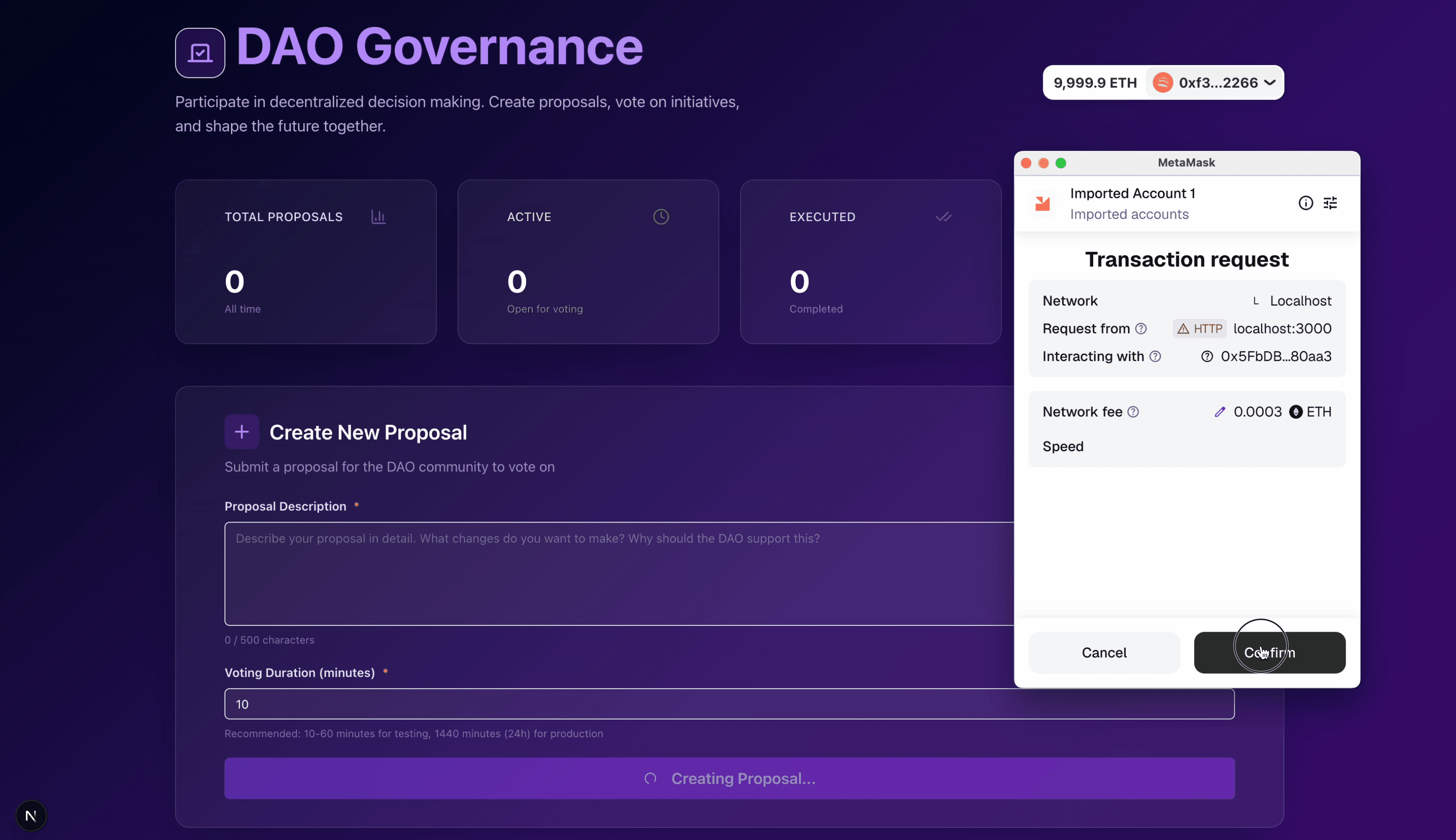 DAO Voting Dapp